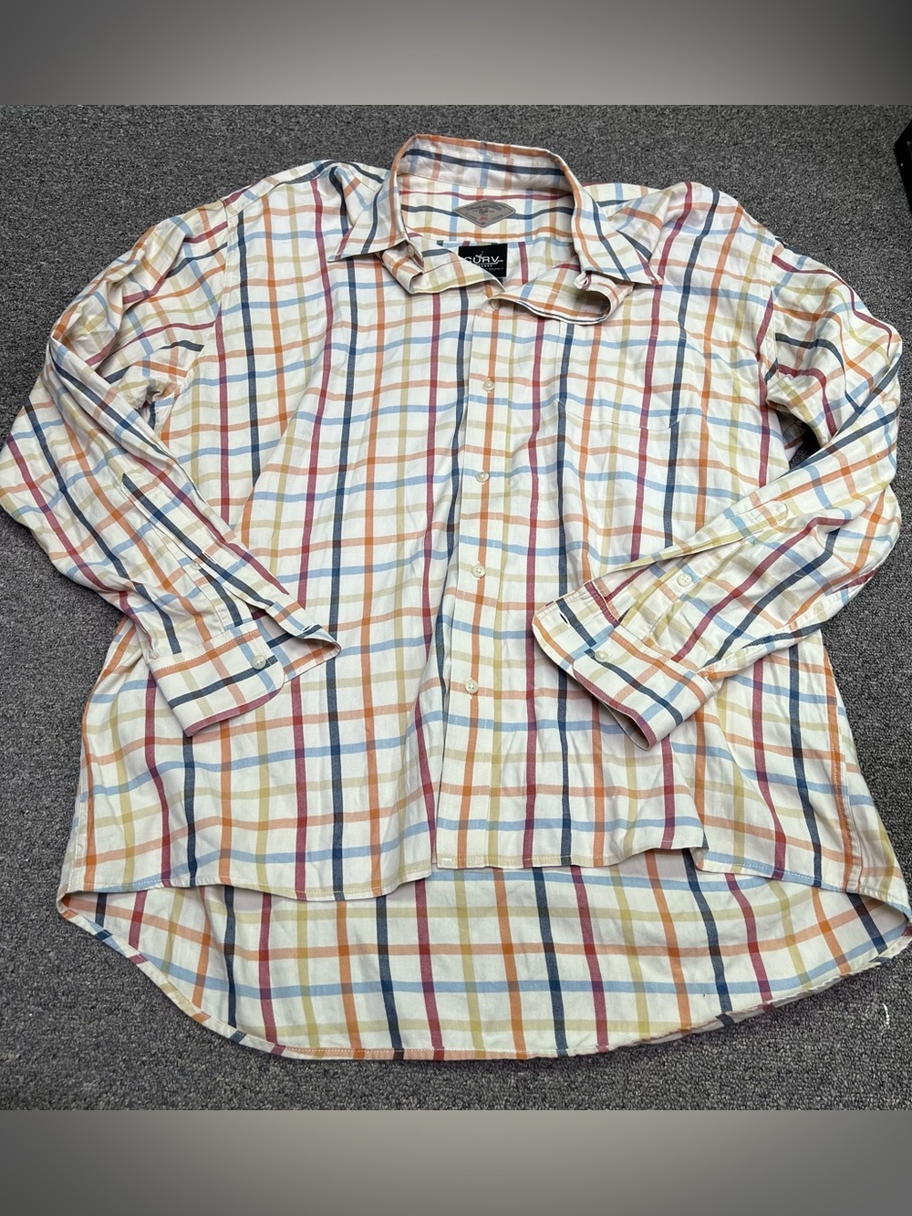 Bills Khaki Cream Plaid Button Down Shirt - Size XXL